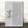 The Association Windy Grey Rustic Script Song Lyric Print