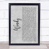 The Association Windy Grey Rustic Script Song Lyric Print