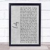 Kenny Rogers Lady Grey Rustic Script Song Lyric Print