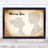 Bruno Mars Marry You Man Lady Couple Song Lyric Print