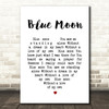 Elvis Presley Blue Moon Heart Song Lyric Quote Print