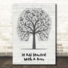 Frankie Ballard It All Started With A Beer Music Script Tree Song Lyric Print