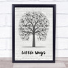 Dwight Yoakam Little Ways Music Script Tree Song Lyric Print