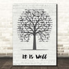 Kutless It Is Well Music Script Tree Song Lyric Print