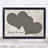 Johnny Lee Lookin' For Love Landscape Music Script Two Hearts Song Lyric Print