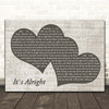 Nana Fofie & He3b It`s alright Landscape Music Script Two Hearts Song Lyric Print