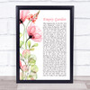 Elton John Empty Garden Floral Poppy Side Script Song Lyric Print