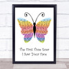 George Michael The First Time Ever I Saw Your Face Rainbow Butterfly Song Lyric Print