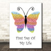Bright Eyes First Day Of My Life Rainbow Butterfly Song Lyric Print