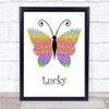 Jason Mraz Lucky Rainbow Butterfly Song Lyric Print