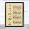 Cody Jinks Never Alone Always Lonely Rustic Script Song Lyric Print