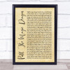 Peter, Paul And Mary Puff, The Magic Dragon Rustic Script Song Lyric Print