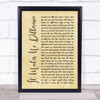 The Band It Makes No Difference Rustic Script Song Lyric Print