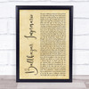 Frank Turner Balthazar, Impresario Rustic Script Song Lyric Print