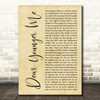 MercyMe Dear Younger Me Rustic Script Song Lyric Print