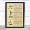 MercyMe Dear Younger Me Rustic Script Song Lyric Print