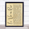 Lady Gaga La Vie en Rose Rustic Script Song Lyric Print