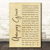 Hymn Amazing Grace Rustic Script Song Lyric Print