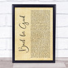 Take That Back For Good Rustic Script Song Lyric Print