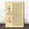 Nahko And Medicine For The People Dear Brother Rustic Script Song Lyric Print