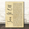 Paramore Turn It Off Rustic Script Song Lyric Print