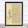 Anita Wilson Speechless Rustic Script Song Lyric Print