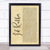 Luther Vandross I'd Rather Rustic Script Song Lyric Print