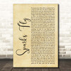 Taylor Swift Sparks Fly Rustic Script Song Lyric Print