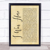 Beyonce I Was Here Rustic Script Song Lyric Print