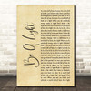 Thomas Rhett Be A Light Rustic Script Song Lyric Print