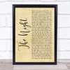 Frankie Valli & The Four Seasons The Night Rustic Script Song Lyric Print