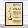 Immaculate Fools Dumb Poet Rustic Script Song Lyric Print