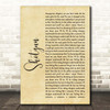 George Ezra Shotgun Rustic Script Song Lyric Print