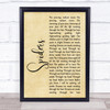 System Of A Down Spiders Rustic Script Song Lyric Print