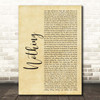 The Script Nothing Rustic Script Song Lyric Print