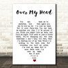 Over My Head Fleetwood Mac Quote Song Lyric Heart Print