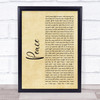 O.A.R. Peace Rustic Script Song Lyric Print