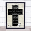 Morris Brothers Gospel Bluegrass Two Coats Music Script Christian Memorial Cross Song Lyric Print