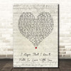 Tom Waits I Hope That I Don't Fall In Love With You Script Heart Song Lyric Print