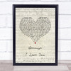 Stevie B Because I Love You (The Postman Song) Script Heart Song Lyric Print