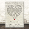 Simply Red Money's Too Tight To Mention Script Heart Song Lyric Print