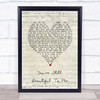 Bryan Adams You're Still Beautiful To Me Script Heart Song Lyric Print