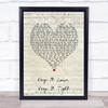 Amos Lee Keep It Loose, Keep It Tight Script Heart Song Lyric Print