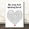 The Long And Winding Road The Beatles Quote Song Lyric Heart Print