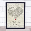 Celine Dion If That's What It Takes Script Heart Song Lyric Print
