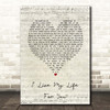 Firehouse I Live My Life For You Script Heart Song Lyric Print