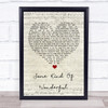 Michael Buble Some Kind Of Wonderful Script Heart Song Lyric Print