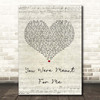 Jewel You Were Meant For Me Script Heart Song Lyric Print