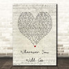 The Calling Wherever You Will Go Script Heart Song Lyric Print