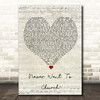 The Streets Never Went To Church Script Heart Song Lyric Print